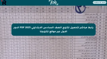 رابط مباشر لتحميل نتائج الصف السادس الابتدائي 2025 PDF الدور الأول عبر موقع نتائجنا